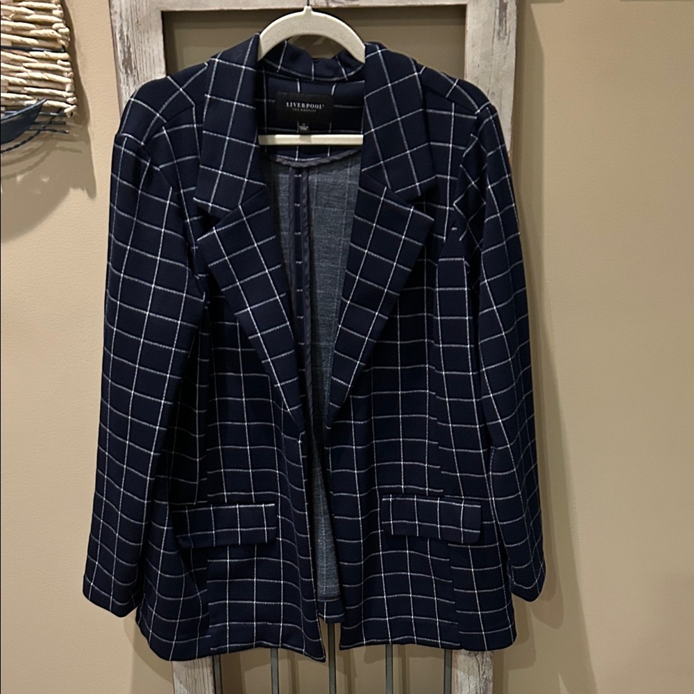 Liverpool Navy and White Grid Blazer